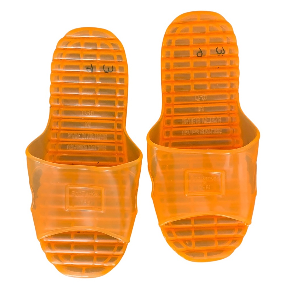 Genuine Bob BarKer Orange Shower Jelly Sandals Inmate Jail Prison Shoes M 7-8